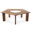 Solid Cedar Wood Outdoor 5 Sided Pentagon Tree Wrap Garden Bench