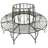 Roundabout Circular Outdoor Garden Tree Bench in Heavy Duty Grey Steel