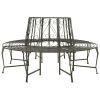 Roundabout Circular Outdoor Garden Tree Bench in Heavy Duty Grey Steel