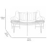 Half-Circle White Metal Outdoor Patio Garden Tree Bench