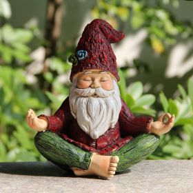 Zen Garden Meditating Yoga Solar Gnome Statue