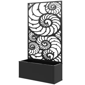 Outsunny Trellis Garden Bed for Climbing Plants, Freestanding Flower Bed for Garden, Patio, Balcony, 110lbs, Black