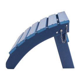 Adirondack Ottoman 2 Set 18.7L x 18.9W x 13.8H Inch HDPE Folding Footrest Blue