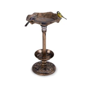Birdbath with Bird Feeder and Flower Planter for Outdoor Decor (Type: bird supplies, Color: bronze)