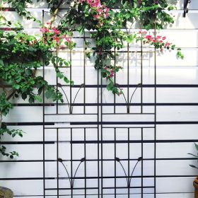 2 Pack Metal Garden Trellis 71" x 17.7" Rustproof Trellis for Climbing Plants Outdoor Flower Support (Color: Brown)